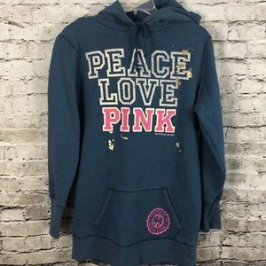 VS PINK Hoodie "Peace Love Pink" XS